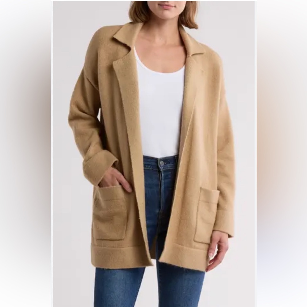 Thread & Supply Tan Open Front Cardigan Women’s Size Large Relaxed Fit